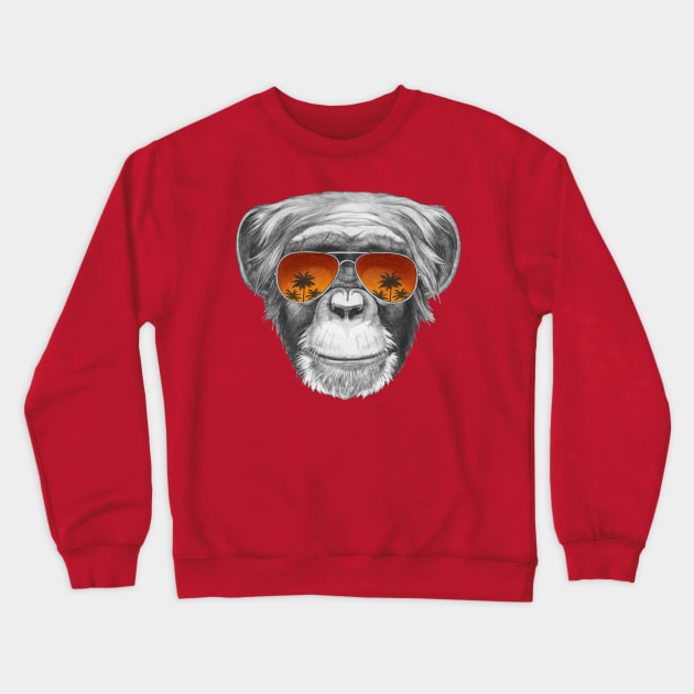 Monkey with mirror sunglasses Crewneck Sweatshirt by AnimalsFashion